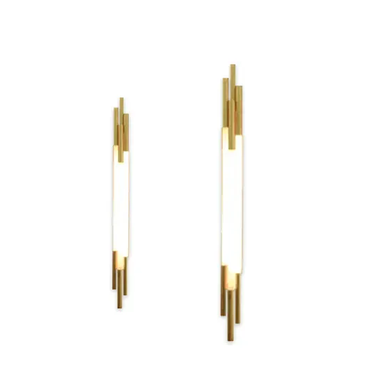 DLSS Lighting Iron Glass Tube Gold Chandelier LED Light pendant Light, photo 3 of 6