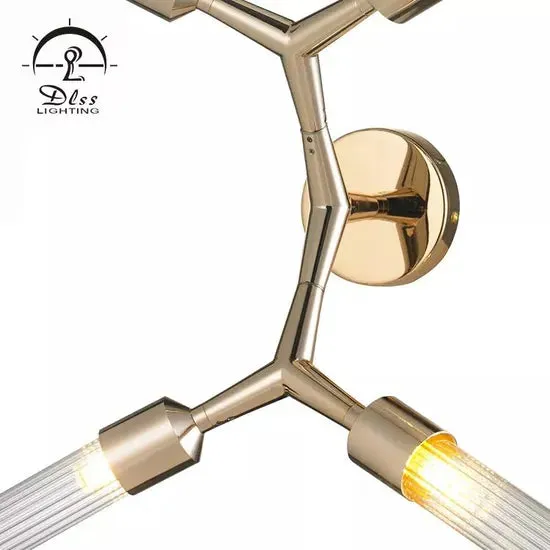 DLSS Lighting DLSSlighting Irregular Design Luxury Modern Glass Indoor Dining Living Room Decoration G9 Chandelier, in a room, photo 4 of 6