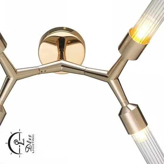 DLSS Lighting DLSSlighting Irregular Design Luxury Modern Glass Indoor Dining Living Room Decoration G9 Chandelier, in a room, photo 6 of 6