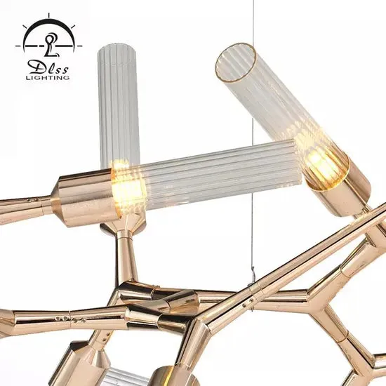 DLSS Lighting DLSSlighting Irregular Design Luxury Modern Glass Indoor Dining Living Room Decoration G9 Chandelier, in a room, photo 5 of 6