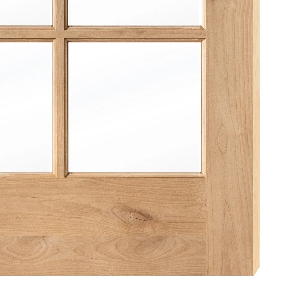 Krosswood Doors 36 in. x 80 in. Classic French Alder 10-Lite Clear Low-E Left-Hand Inswing Unfinished Wood Exterior Prehung Front Door, photo 8 of 8