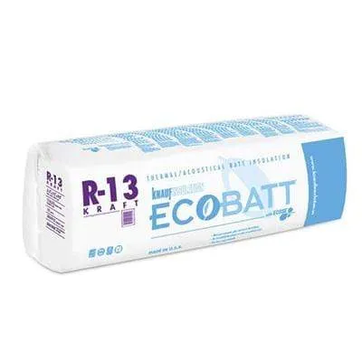 Ecobatt R-13 Kraft Faced Fiberglass Insulation Batts - All Sizes