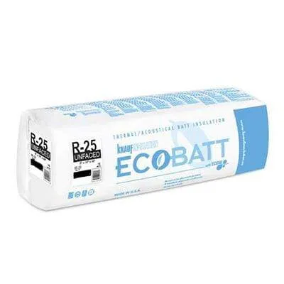 Ecobatt R-25 Unfaced Fiberglass Insulation Batts - All Sizes