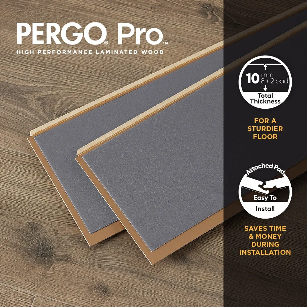 Pergo Pro with WetProtect Hallfield Hickory 10-mm T x 7-1/2-in W x 47-1/4-in L Waterproof Laminate Wood Flooring ( 27-sq ft / Carton ), photo 11 of 12