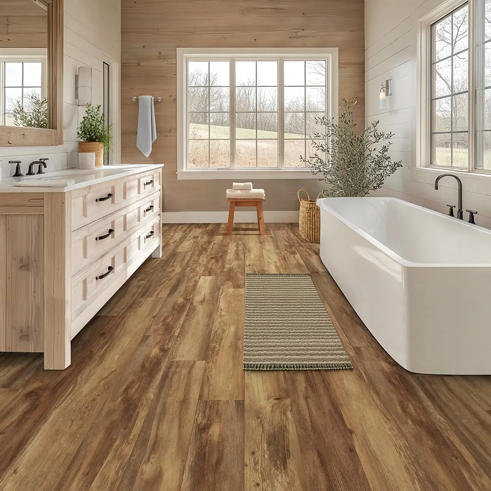 QuickStep Studio + Spill Repel Pecanwood 12-mm T x 7-in W x 48-in L Waterproof Laminate Wood Flooring ( 19.63-sq ft / Carton ), photo 8 of 9