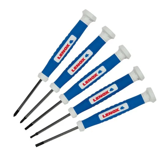 LENOX 5-Piece Precision Screwdriver Set with Plastic Case – Sizes SL 1/16, SL 3/32, SL 1/8, PH #0, PH #00, photo 2 of 5
