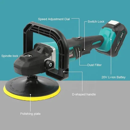 Liangye Cordless Car Care Polisher 18V Battery Powered Car Polishing & Waxing Kits, photo 3 of 6