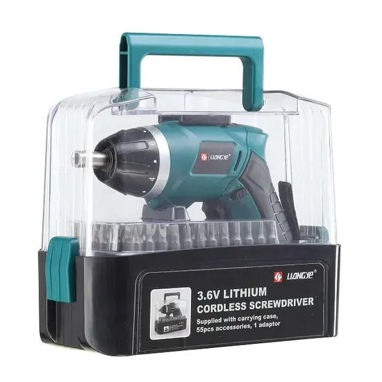 Liangye Cordless Electric Power Tools 3.6V Mini Screwdriver Kit with Case, photo 2 of 6