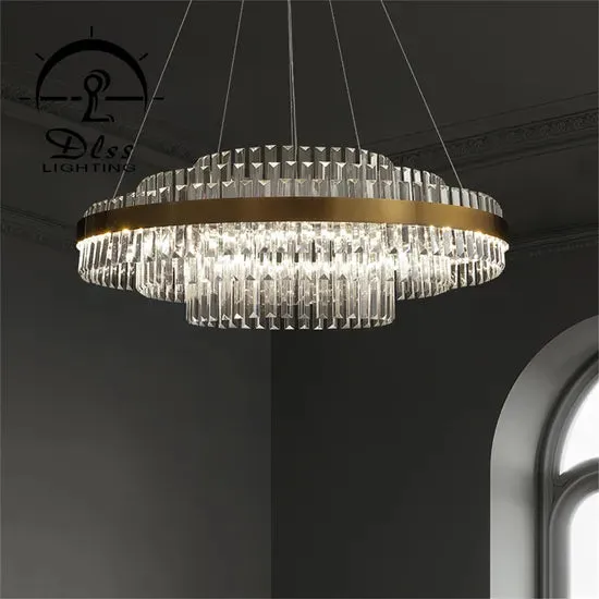 DLSS Lighting Co., Ltd Luxry Indoor Pendant Light Crystal Chandelier Lighting Living Room Dining Room Modern Lamp, in a room, photo 2 of 6