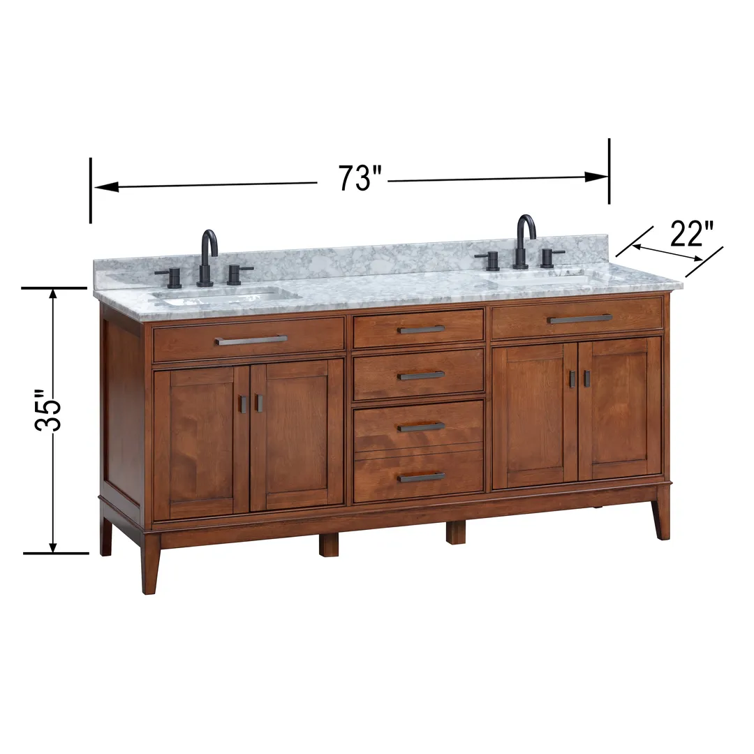 Avanity Madison 72-in Tobacco Bathroom Vanity Cabinet, photo 5 of 10