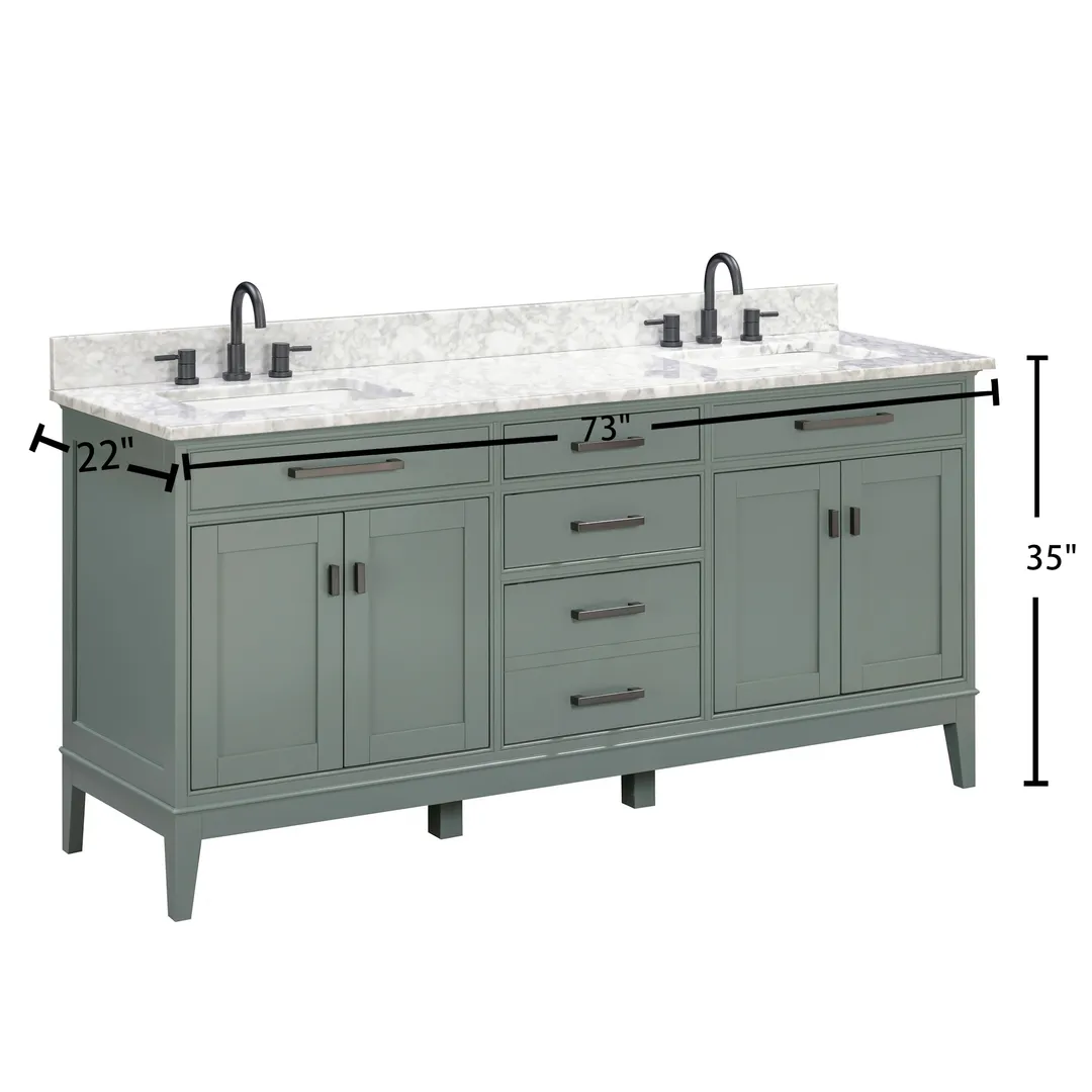 Avanity Madison 72-in White Bathroom Vanity Cabinet, photo 10 of 12