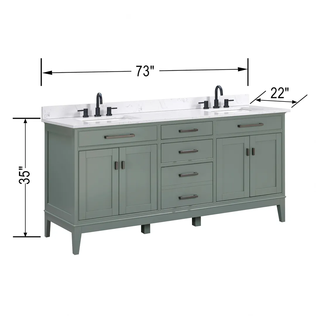 Avanity Madison 72-in White Bathroom Vanity Cabinet, photo 11 of 12