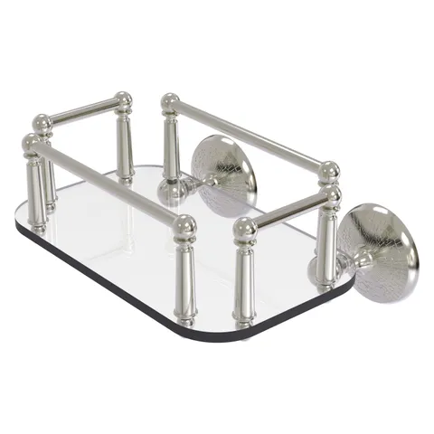 Monte Carlo Collection Wall Mounted Glass Guest Towel Tray in Antique Brass