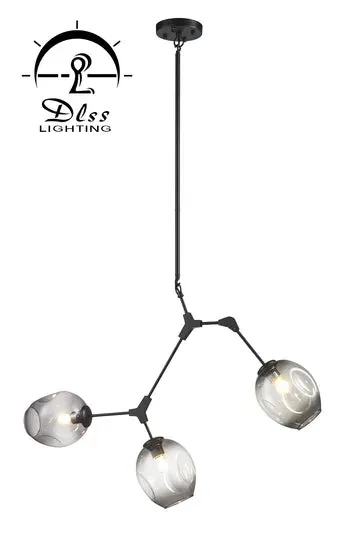 DLSS Lighting Modern Clear Glass Ball Iron Decoration Restaurant Chandelier, photo 6 of 6