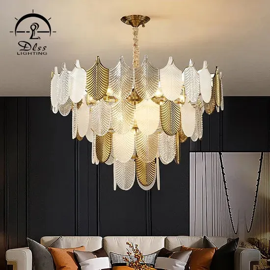 DLSS Lighting Modern Crystal LED Light Pendant Lamp Interior Home Decoration Lighting Hotel Chandelier, in a room, photo 5 of 6