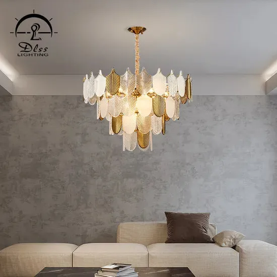 DLSS Lighting Modern Crystal LED Light Pendant Lamp Interior Home Decoration Lighting Hotel Chandelier, in a room, photo 2 of 6
