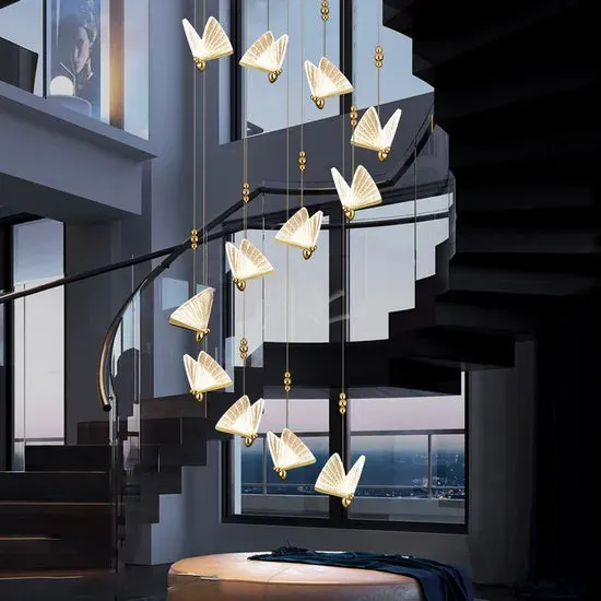 DLSS Lighting DLSSLIGHTING Modern Decoration Butterfly Design Hotel Lamp Living Hanging LED Chandeliers Pendant Lights, photo 4 of 6
