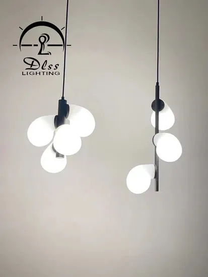 DLSS Lighting Modern Frosted Glass Globe Floor Lamp for Living Room, Contemporary LED Standing Light, Black Corner Pole L, in a room, photo 5 of 6