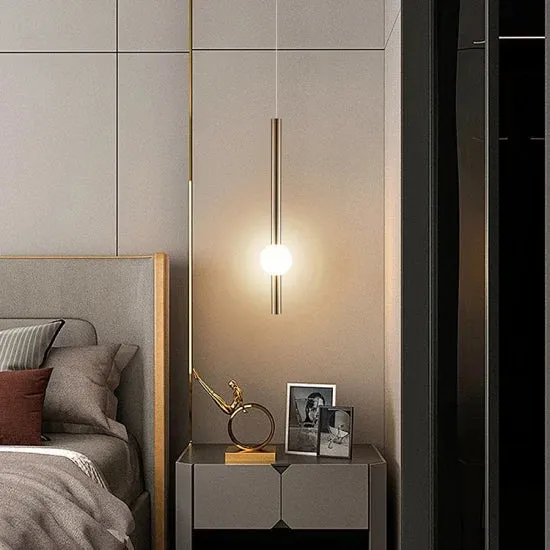 DLSS Lighting Co., Ltd. Modern Interior-Lighting White Glass Tube Gold Iron Ball Chandelier LED Pendant Lamp, in a room, photo 3 of 6