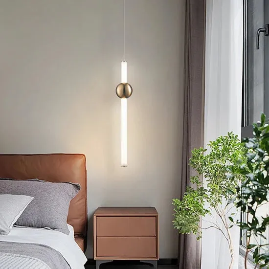 DLSS Lighting Co., Ltd. Modern Interior-Lighting White Glass Tube Gold Iron Ball Chandelier LED Pendant Lamp, in a room, photo 2 of 6
