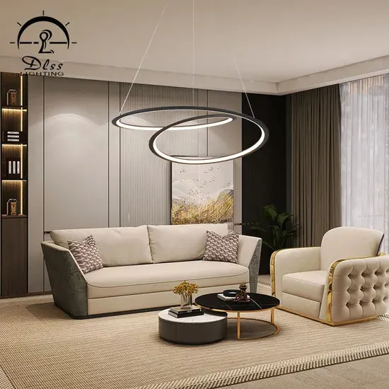DLSS Lighting Co., Ltd. Modern Interior Pendant Lamp Home Decor Lighting Minimalist Style LED Chandelier, in a room, photo 6 of 6