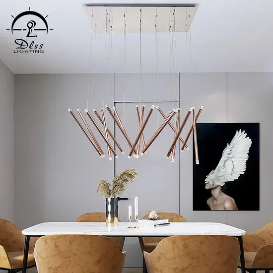 DLSS Lighting Co., Ltd Modern LED Light Metal Chandelier Lighting Water Pipe Tube Pendant Lamp, photo 2 of 6