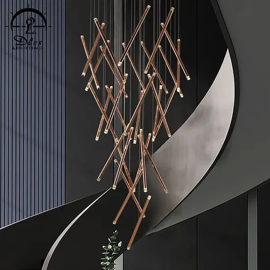 DLSS Lighting Co., Ltd Modern LED Light Metal Chandelier Lighting Water Pipe Tube Pendant Lamp, photo 5 of 6