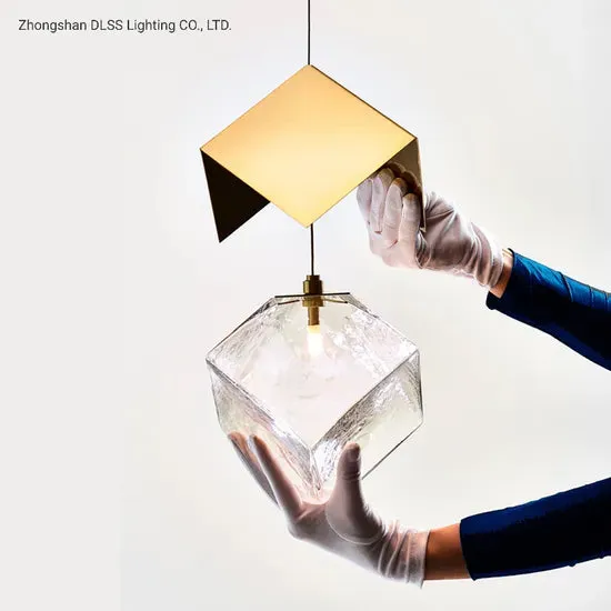 DLSS Lighting Modern Lighting Ice Replica LED Light Gold Big Pendant Lamp Chandelier, photo 6 of 6