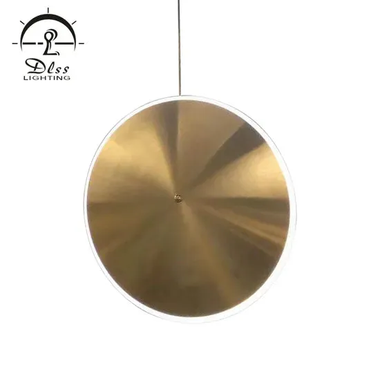 DLSS Lighting Modern Matt Gold Stainless Steel Acrylic Round Chandelier Lamp, photo 6 of 6