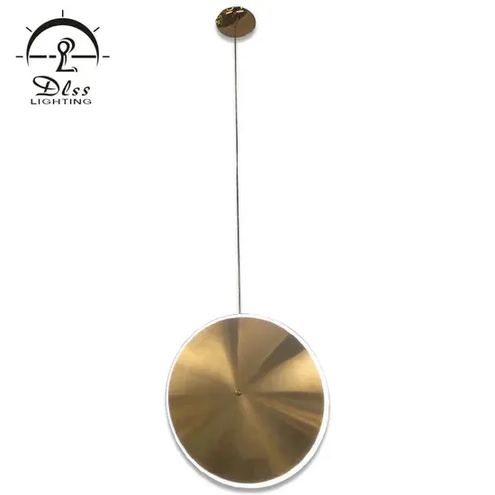 DLSS Lighting Modern Matt Gold Stainless Steel Acrylic Round Chandelier Lamp, photo 5 of 6