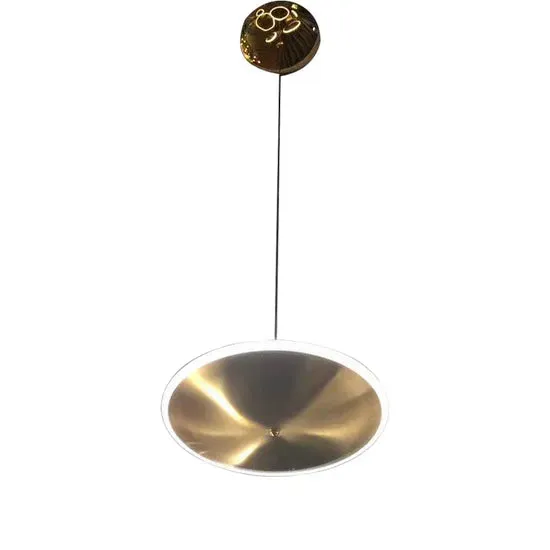 DLSS Lighting Modern Matt Gold Stainless Steel Acrylic Round Chandelier Lamp, photo 2 of 6
