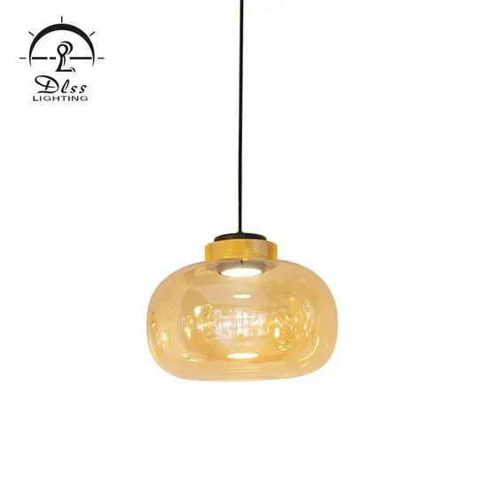DLSS Lighting Modern Pendant Lamp Smoky Amber Iron Glass Home Decor Chandelier Cheap Price Pendant Light, photo 4 of 6
