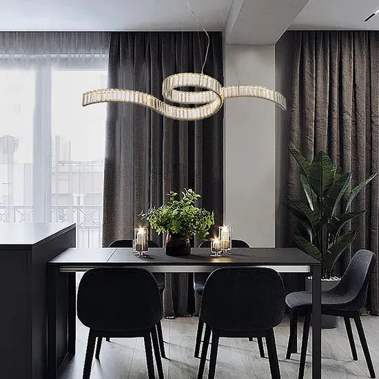 DLSS Lighting Modern Style Crystal Pendant Lamp Hotel Decorative Lighting Home Art LED Chandelier, photo 5 of 6