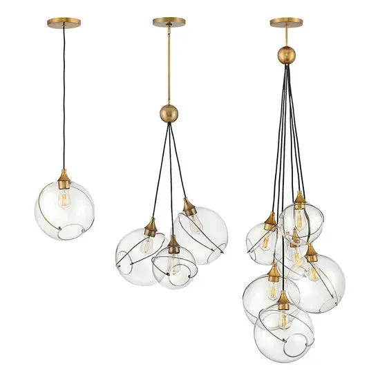 DLSS Lighting Modern Style Interior Lighting Hotel Decoration LED Chandelier Creative Glass Pendant Lamp, in a room, photo 4 of 6