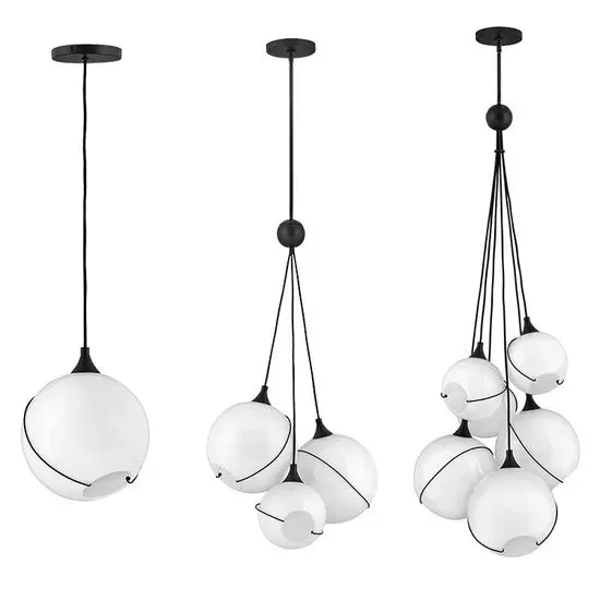 DLSS Lighting Modern Style Interior Lighting Hotel Decoration LED Chandelier Creative Glass Pendant Lamp, in a room, photo 5 of 6