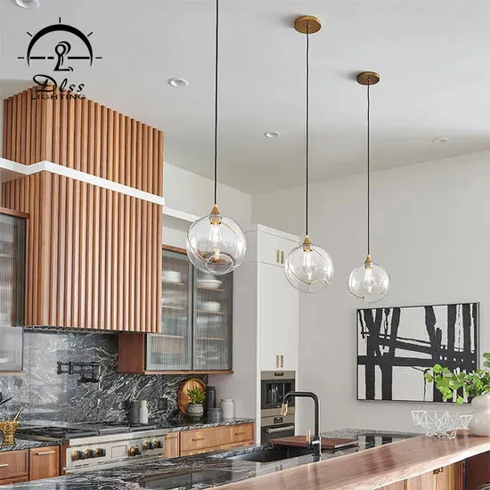 DLSS Lighting Modern Style Interior Lighting Hotel Decoration LED Chandelier Creative Glass Pendant Lamp, in a room, photo 2 of 6