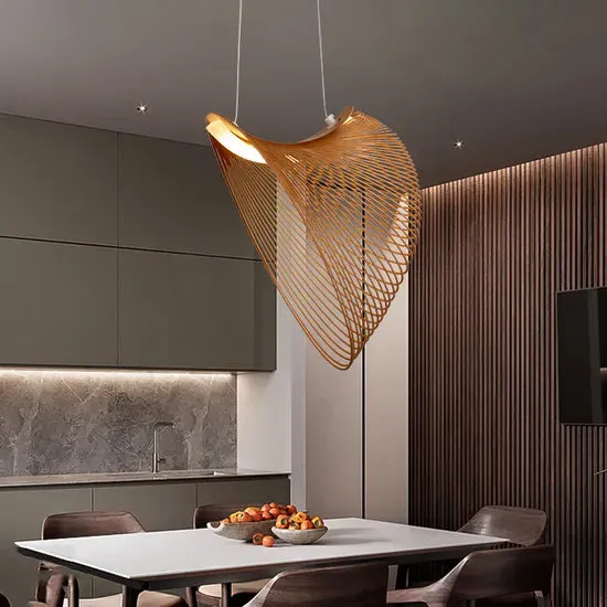 DLSS Lighting Modern Wood LED Light Home Decoration Chandelier Lighting Suspension Pendant Lamp, photo 6 of 6