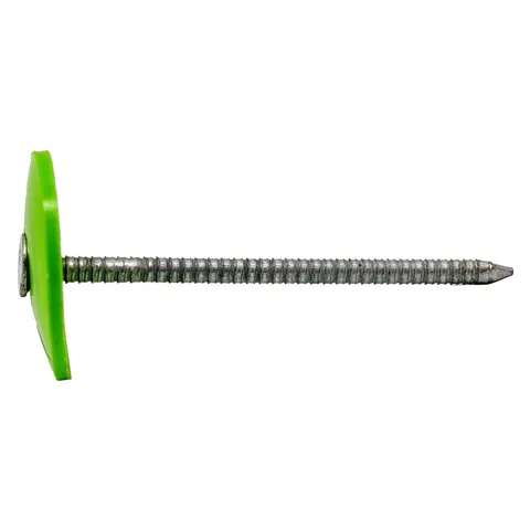 Stinger EG RS Plastic Cap Nails, Mill Finish, Bucket