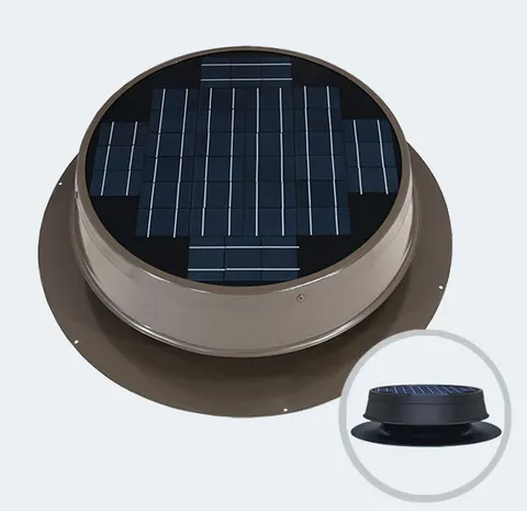 Low Profile Solar Attic Fan, 35 Watt, Bronze