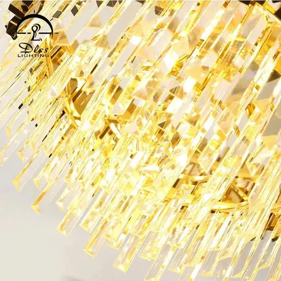 DLSS Lighting New Design Pendant Light Optical Grade Crystal Lamp Indoor Living Room Chandelier, in a room, photo 2 of 6