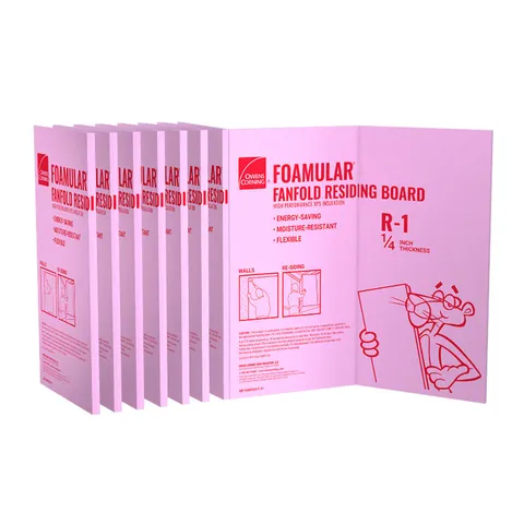 FOAMULAR Fanfold Insulation Residing Board 1/4 in × 48 in × 50 ft R-1 Pink