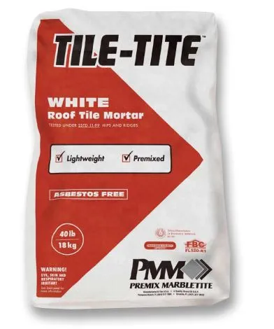 Premix Marbletite Tile-Tite Pre-Mixed Roof Tile Mortar, 40 lb, Gray or White, photo 2 of 2