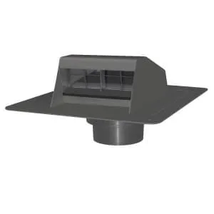 Roof Dryer Vent with Flapper & Attached Collar, Low Profile Exhaust Vent