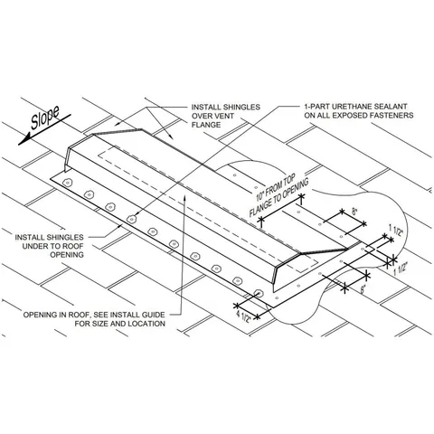 Millennium Galvalume Off Ridge Vent with Baffle Mill