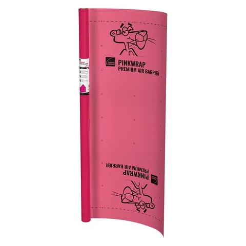 PINKWRAP Premium Air Barrier 9 × 100 ft Housewrap Roll