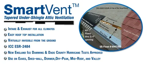 SmartVent Attic Intake Model SV Tapered Vent, Black, 36 in. SV-1
