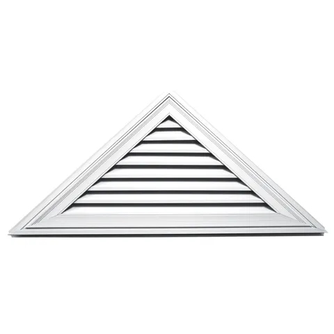 Vinyl Triangle Gable Vent 17 × 34 in White Woodgrain