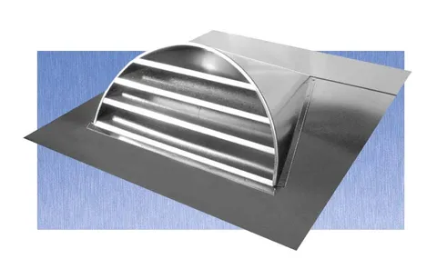 Galvanized Half Round Dormer Vent 12 × 24 in Mill Steel Louvered