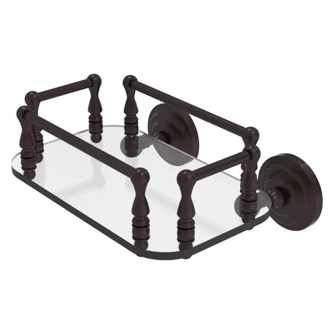Que New Collection Wall Mounted Glass Guest Towel Tray in Brushed Bronze