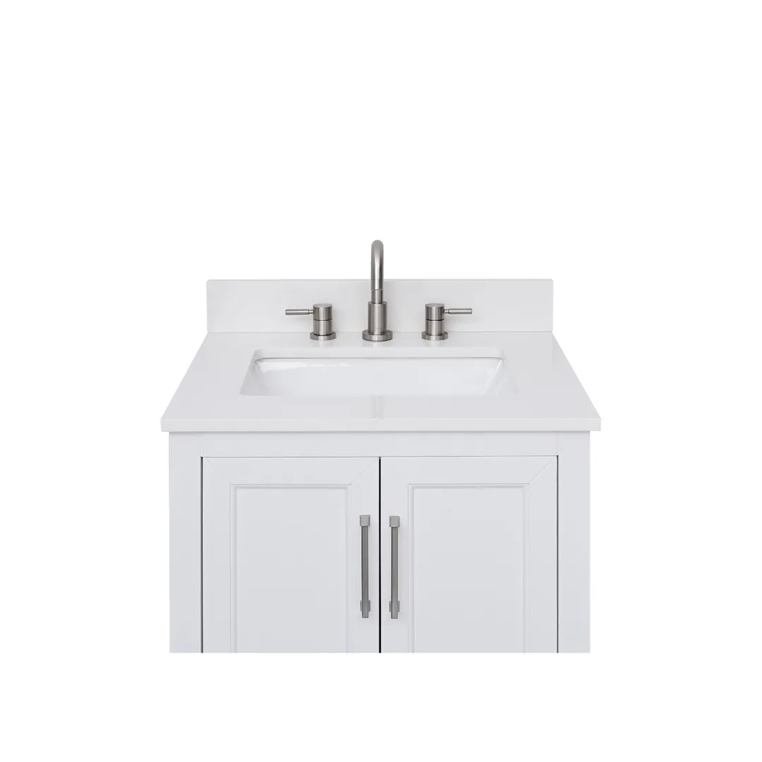 Avanity 25-in Everest White Quartz Bathroom Vanity Top with Rectangular Sink and 4-in Backsplash, photo 6 of 10